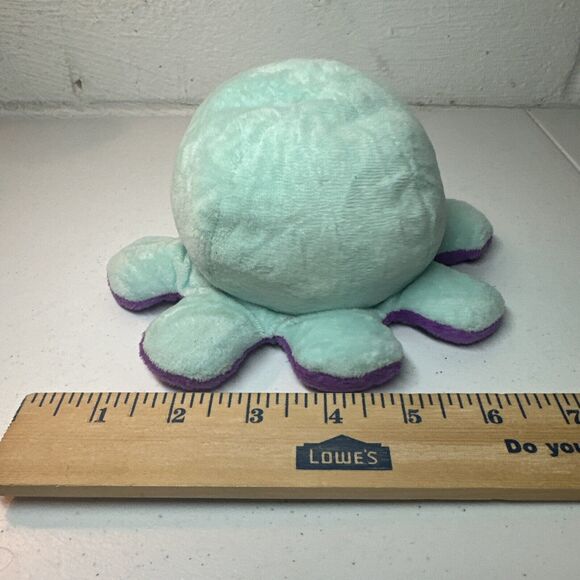 Octopus Reversible Plush (Purple Mad/ AQUA HAPPY SMILE) - Tee Turtle P13 - Picture 2 of 4